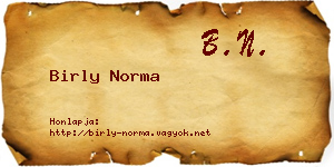 Birly Norma névjegykártya
